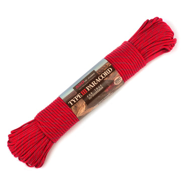 HERCULES Reflective 550 Paracord Imperial Red for Camping Rope Type III Parachute Cord